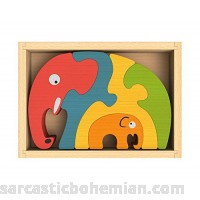 BeginAgain Elephant Family Puzzle Help Build Creativity Imagination and Storytelling Skills 5 Piece Set for Kids 2 and Up  B0085SCSMC